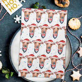 イタリアングレイハウンドのクリスマス キッチンタオル