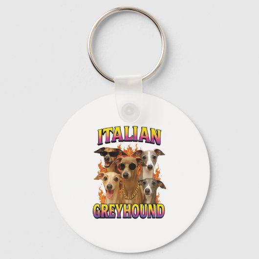 イタリアングレイハウンドのコピー キーホルダー (正面)