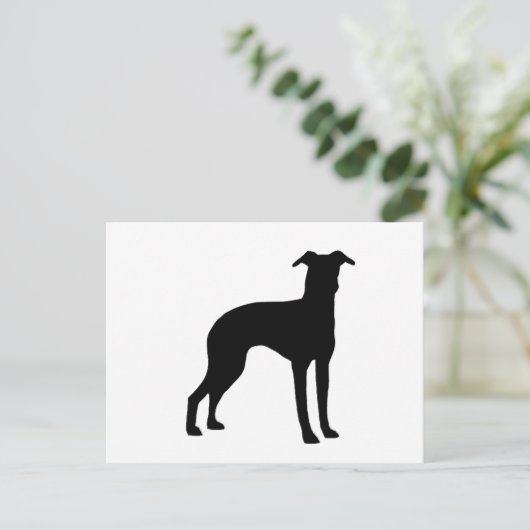イタリアングレイハウンドのシルエット ポストカード (スタンド正面)