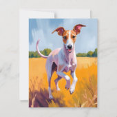 イタリアングレイハウンドの犬の絵のカード (正面)