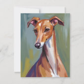イタリアングレイハウンドの犬の絵画カード (正面)