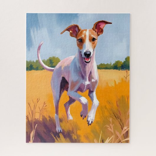 イタリアングレイハウンドの犬の絵 ペット ジグソーパズル (縦)