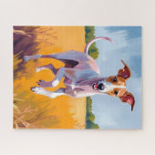 イタリアングレイハウンドの犬の絵 ペット ジグソーパズル (横)