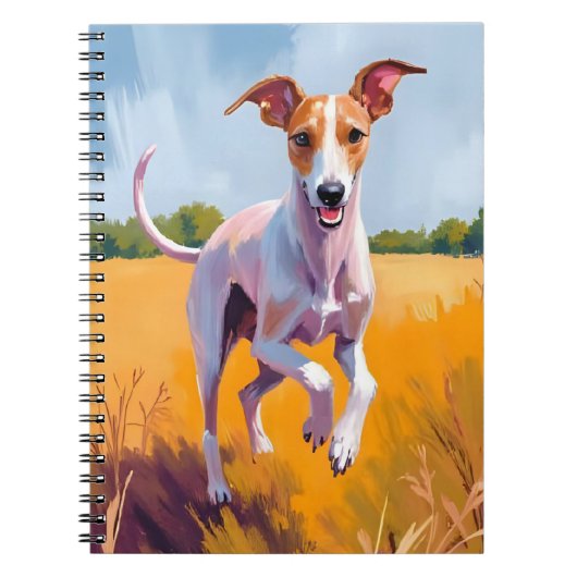イタリアングレイハウンドの犬の絵 ペット ノートブック (正面)