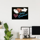 イタリアングレイハウンドの目の無地の色 ポスター (ホームオフィス)