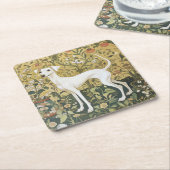 イタリアングレイハウンドまたはヴィンテージ園のウィペット スクエアペーパーコースター (アングル)