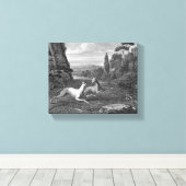 イタリアングレイハウンドッグスケッチ キャンバスプリント (インサイチュ (ウッドフロア))