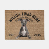 イタリアングレイハウンドパーソナライズされたドッグ愛好家 ドアマット (正面)