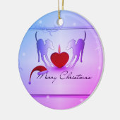 イタリアングレイハウンドメリークリスマス セラミックオーナメント (左)