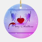 イタリアングレイハウンドメリークリスマス セラミックオーナメント (裏面)