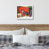 イタリアングレイハウンド水絵画色 キャンバスプリント (インサイチュ (寝室))