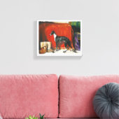 イタリアングレイハウンド水絵画色 キャンバスプリント (インサイチュ (リビング))