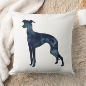 イタリアングレイハウンド犬ブラックウォーター色シルエット クッション (ブランケット)