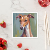 イタリアングレイハウンド | 犬の水彩画 スタンダードカクテルナプキン (インサイチュ)
