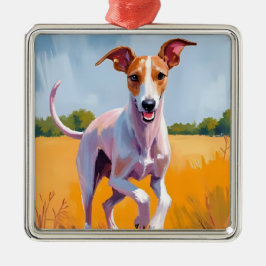イタリアングレイハウンド | 犬の水彩画 メタルオーナメント