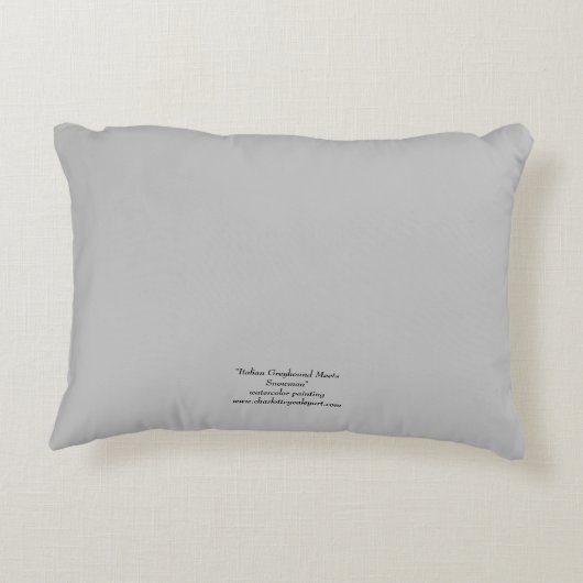 イタリアングレイハウンド/雪だるまドッグアートピロー アクセントクッション (裏面)