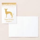 イタリアングレーハウンドの犬のシルエットとカスタムテキスト 箔カード (ディスプレー)