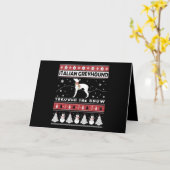 イタリアングレーハウンドの雪の中の可愛いクリスマス カード (黄色い花)