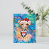 イタリアングレーハウンド 犬のクリスマス シーズンポストカード (スタンド正面)