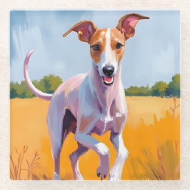 イタリアングレーハウンド | 犬の水彩画 ガラスコースター