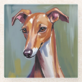 イタリアングレーハウンド | 犬の水彩画 ガラスコースター