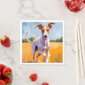 イタリアングレーハウンド | 犬の水彩画 スタンダードカクテルナプキン (インサイチュ)