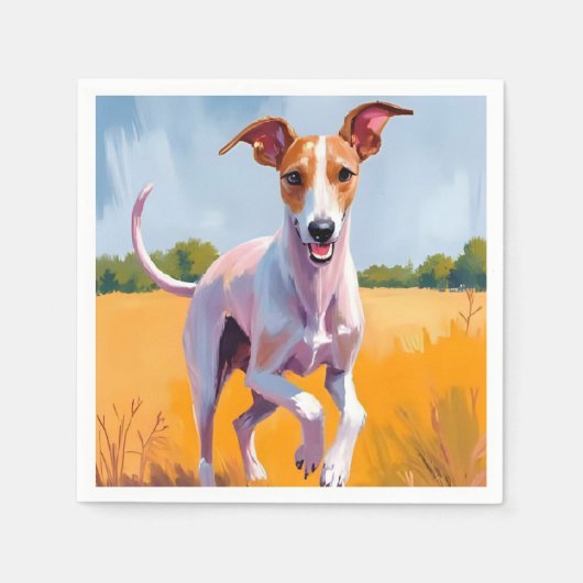 イタリアングレーハウンド | 犬の水彩画 スタンダードカクテルナプキン (正面)