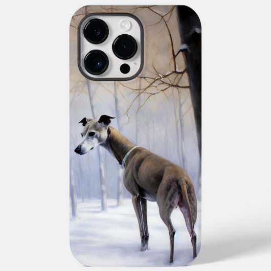 イタリアングレーハウンド 雪を降らせて クリスマス Case-Mate iPhoneケース (裏面)