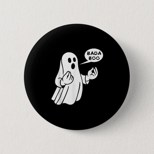 イタリアンゴーストのBada Boo おもしろハロウィンTシャツ_1.p 缶バッジ (正面)
