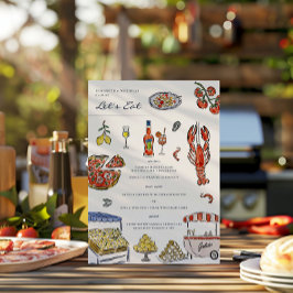 イタリアンサマーの水彩画ウェディングメニュー メニュー