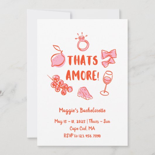 イタリアンサマー・バチェロレッテ招待状 招待状 (正面)