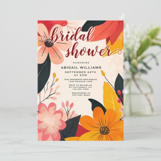 イタリアンサンインスパイアフローラブライダルシャワー 招待状 (スタンド正面)