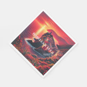 イタリアンサンセットコーストはっきりしたレッド&オレンジ色 スタンダードランチョンナプキン (角)