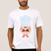 イタリアンシェフの顔 口ひげと帽子 Tシャツ (正面)