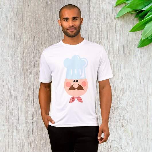 イタリアンシェフの顔 口ひげと帽子 Tシャツ