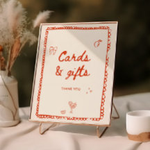 イタリアンスタイルオレンジ色の手引きカードとギフト