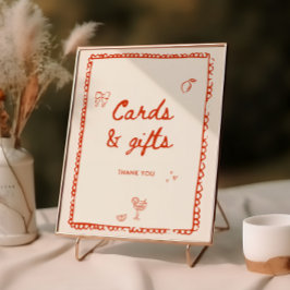 イタリアンスタイルオレンジ色の手引きカードとギフト ポスター