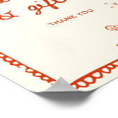 イタリアンスタイルオレンジ色の手引きカードとギフト ポスター (角)