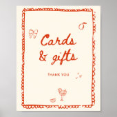 イタリアンスタイルオレンジ色の手引きカードとギフト ポスター (正面)