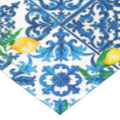 イタリアンスタイル地中海の，モザイク，ブルー，レモン， テーブルクロス (アングル)