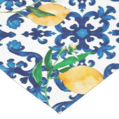 イタリアンスタイル地中海の，モザイク，ブルー，レモン， ミディアムテーブルランナー (コーナー)