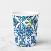 イタリアンスタイル地中海の，モザイク，ブルー，レモン， 紙コップ (右)