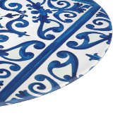 イタリアンスタイル地中海の，モザイク，青， カッティングボード (角)