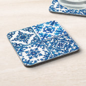 イタリアンスタイル地中海の，モザイク，青， コースター (左側)