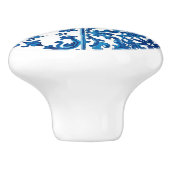 イタリアンスタイル地中海の，モザイク，青， セラミックノブ (側面)