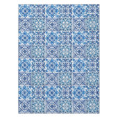 イタリアンスタイル地中海の，モザイク，青， テーブルクロス (正面)