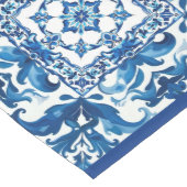 イタリアンスタイル地中海の，モザイク，青， ミディアムテーブルランナー (コーナー)