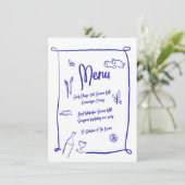 イタリアンスタイル手書き落書きパーティーメニュー メニュー (スタンド正面)