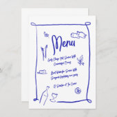 イタリアンスタイル手書き落書きパーティーメニュー メニュー (正面/裏面)