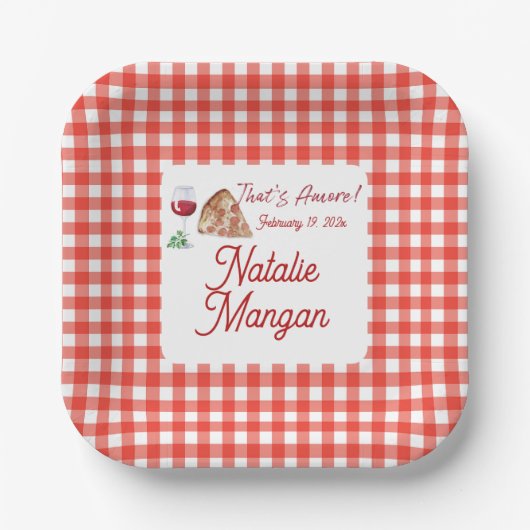 イタリアンスタイル アモーレ 2 ブライズシャワー ペーパープレート (正面)